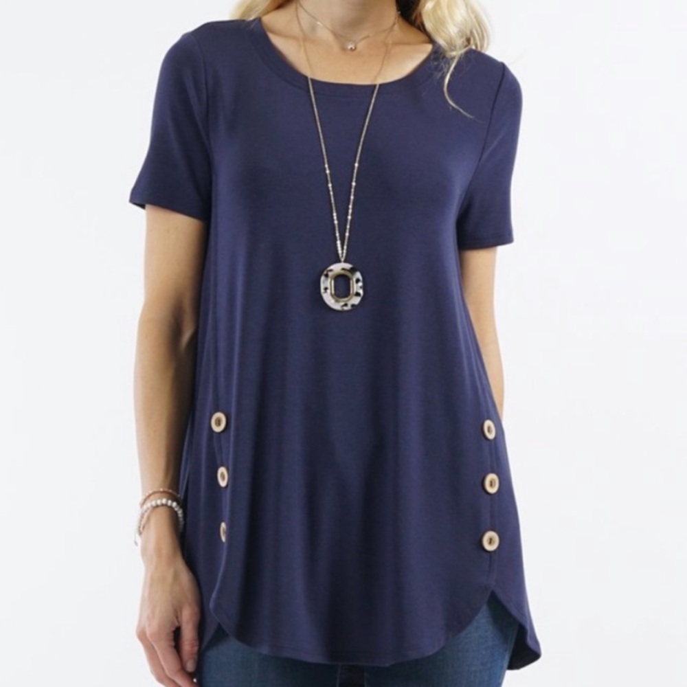 🆕 Navy Short Sleeve Tunic